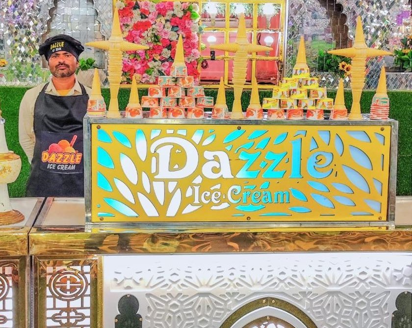 Server behind the royal jali counter